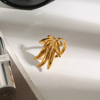 ステンレス304 低ニッケル 水に濡れても錆びにくい 18Kゴールドメッキ リング 【YJ01609】