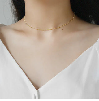 ステンレス304 低ニッケル 水に濡れても錆びにくい 18Kゴールドメッキ ネックレス チェーン【YJ03918】