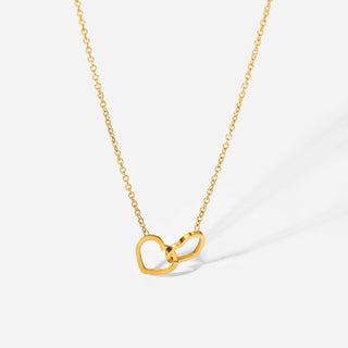 ステンレス304 低ニッケル 水に濡れても錆びにくい 18Kゴールドメッキ ネックレス チェーン ハート 【YJ01813】