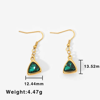 ステンレス304 低ニッケル 水に濡れても錆びにくい 18Kゴールドメッキ ネックレス トライアングル ジルコニア 【YJ03497】