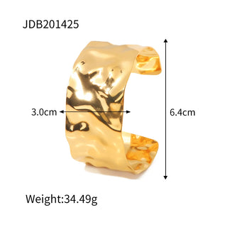 ステンレス304 低ニッケル 水に濡れても錆びにくい 18Kゴールドメッキ ブレスレット 【YJ01689】