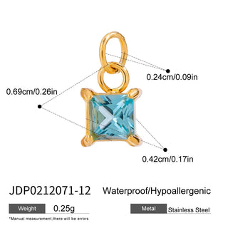 ステンレス304 ニッケルフリー 水に濡れても錆びにくい チャーム ジルコニア 【YJ00809】