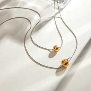 ステンレス304 低ニッケル 水に濡れても錆びにくい ネックレス ボール 2点セット 【YJ01846】