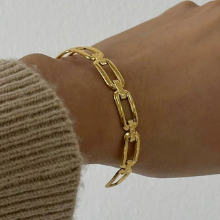 ステンレス304 低ニッケル 水に濡れても錆びにくい 18Kゴールドメッキ ブレスレット バングル【YJ03143】