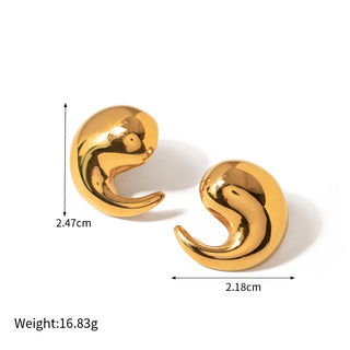 ステンレス304 ニッケルフリー 水に濡れても錆びにくい 18Kゴールドメッキ ピアス ティアドロップ ティアドロップ 【YJ00896】