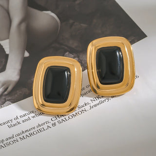 ステンレス304 低ニッケル 水に濡れても錆びにくい 18Kゴールドメッキ ピアス スクエア【YJ02604】