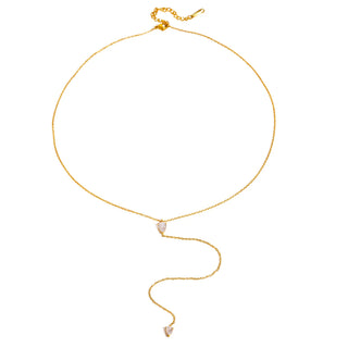 ステンレス304 低ニッケル 水に濡れても錆びにくい 18Kゴールドメッキ ネックレス ティアドロップ 【YJ02376】