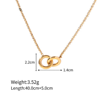 ステンレス304 低ニッケル 水に濡れても錆びにくい 18Kゴールドメッキ ネックレス サークル 【YJ04038】