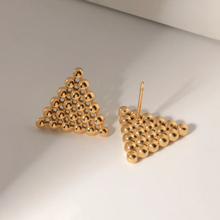 ステンレス304 低ニッケル 水に濡れても錆びにくい 18Kゴールドメッキ ピアス トライアングル ハート スクエア【YJ01284】