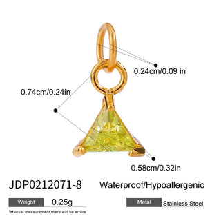ステンレス304 ニッケルフリー 水に濡れても錆びにくい チャーム ジルコニア 【YJ00809】