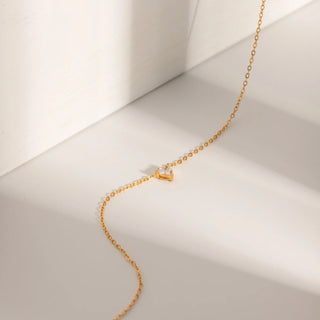 ステンレス304 低ニッケル 水に濡れても錆びにくい 18Kゴールドメッキ ネックレス ハート ジルコニア 【YJ02361】