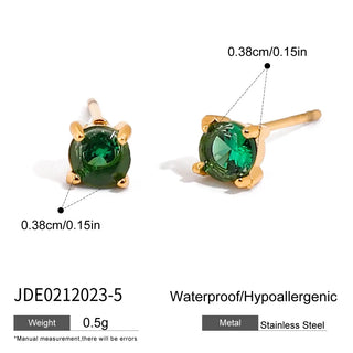 ステンレス304 低ニッケル 水に濡れても錆びにくい 18Kゴールドメッキ ピアス ジルコニア 誕生石 【YJ01990】