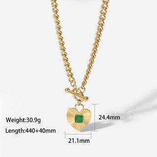 ステンレス304 低ニッケル 水に濡れても錆びにくい 18Kゴールドメッキ ネックレス ハート 【YJ03096】