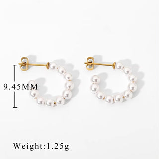 ステンレス304 低ニッケル 水に濡れても錆びにくい 18Kゴールドメッキ ピアス パール 【YJ03881】