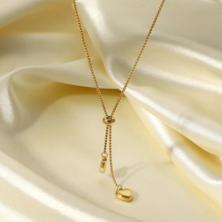 ステンレス304 低ニッケル 水に濡れても錆びにくい 18Kゴールドメッキ ネックレス  ハート 【YJ02553】