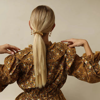 ステンレス304 低ニッケル 水に濡れても錆びにくい 18Kゴールドメッキ ヘアアクセサリー チャンキー ツイスト 【YJ02842】