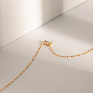 ステンレス304 低ニッケル 水に濡れても錆びにくい 18Kゴールドメッキ ネックレス ジルコニア 【YJ01820】