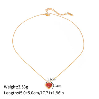ステンレス304 ニッケルフリー 水に濡れても錆びにくい 18Kゴールドメッキ ネックレス ハート 【YJ00619】