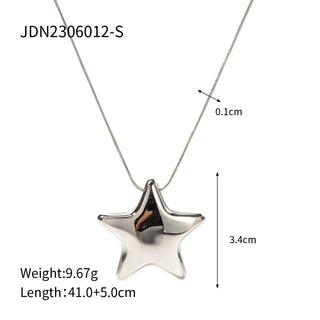 ステンレス304 低ニッケル 水に濡れても錆びにくい 18Kゴールドメッキ ネックレス スター 星 【YJ02941】