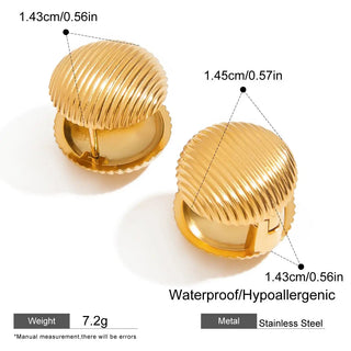ステンレス304 ニッケルフリー 水に濡れても錆びにくい 18Kゴールドメッキ ピアス ハート ラウンド 【YJ00886】