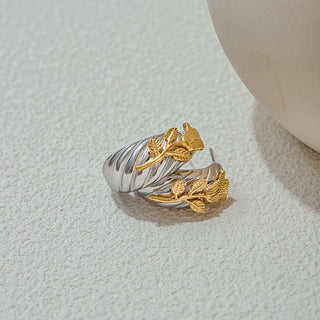 ステンレス304 ニッケルフリー 水に濡れても錆びにくい フープ ピアス 薔薇 ローズ 【YJ00353】