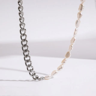 ステンレス304 ニッケルフリー 水に濡れても錆びにくい ネックレス チェーン パール 【YJ00469】