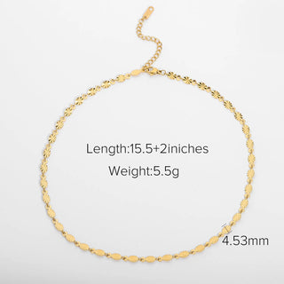 ステンレス304 ニッケルフリー 水に濡れても錆びにくい 18Kゴールドメッキ チェーン ネックレス 【YJ00532】