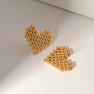 ステンレス304 低ニッケル 水に濡れても錆びにくい 18Kゴールドメッキ ピアス トライアングル ハート スクエア【YJ01284】