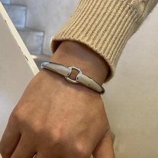 ステンレス304 ニッケルフリー 水に濡れても錆びにくい 18Kゴールドメッキ ブレスレット バングル【YJ00072】