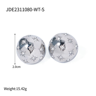 ステンレス304 ニッケルフリー 水に濡れても錆びにくい ピアス イヤリング ピアス ラウンド ジルコニア 【YJ00814】