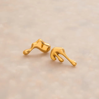 ステンレス304 低ニッケル 水に濡れても錆びにくい 18Kゴールドメッキ ピアス リキッド 【YJ01612】