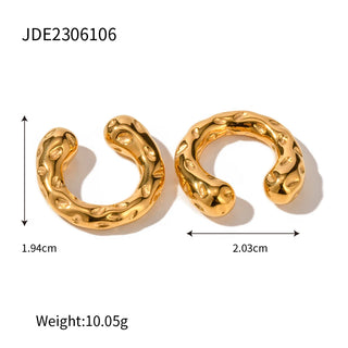 ステンレス304 低ニッケル 水に濡れても錆びにくい 18Kゴールドメッキ イヤーカフ 【YJ02099】