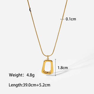ステンレス304 低ニッケル 水に濡れても錆びにくい 18Kゴールドメッキ ネックレス スクエア 【YJ03486】