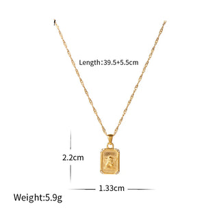 ステンレス304 低ニッケル 水に濡れても錆びにくい 18Kゴールドメッキ ネックレス 天使 エンジェル 【YJ03222】