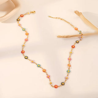 ステンレス304 低ニッケル 水に濡れても錆びにくい 18Kゴールドメッキ ネックレス  フラワー 花 【YJ01699】