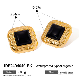 ステンレス304 低ニッケル 水に濡れても錆びにくい 18Kゴールドメッキ ピアス スクエア 【YJ02559】