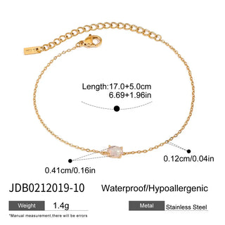 ステンレス304 低ニッケル 水に濡れても錆びにくい 18Kゴールドメッキ ブレスレット スクエア ジルコニア 誕生石 【YJ01991】