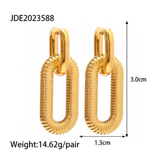 ステンレス304 低ニッケル 水に濡れても錆びにくい 18Kゴールドメッキ ピアス フープ オーバル【YJ02381】