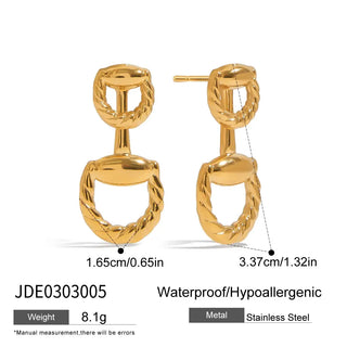 ステンレス304 ニッケルフリー 水に濡れても錆びにくい 18Kゴールドメッキ ピアス 【YJ00396】