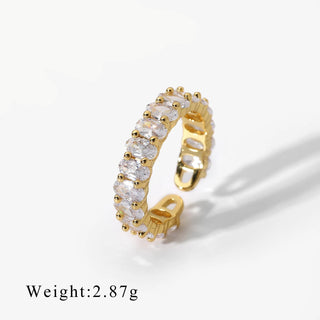 ステンレス304 低ニッケル 水に濡れても錆びにくい 18Kゴールドメッキ リング ジルコニア 【YJ01249】