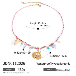 ステンレス304 ニッケルフリー 水に濡れても錆びにくい 18Kゴールドメッキ シェル 貝殻 魚 フィッシュ 天然石風ストーン 【YJ00776】