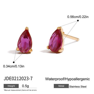 ステンレス304 低ニッケル 水に濡れても錆びにくい 18Kゴールドメッキ ピアス ジルコニア 誕生石 【YJ01990】