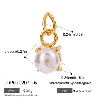 ステンレス304 ニッケルフリー 水に濡れても錆びにくい チャーム ジルコニア 【YJ00809】