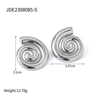 ステンレス304 低ニッケル 水に濡れても錆びにくい 18Kゴールドメッキ ピアス スパイラル 【YJ01542】