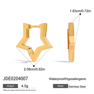 ステンレス304 低ニッケル 水に濡れても錆びにくい 18Kゴールドメッキ ピアス スター 星 ハート 【YJ01009】