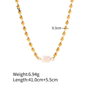 ステンレス304 低ニッケル 水に濡れても錆びにくい 18Kゴールドメッキ ネックレス チェーン パール 【YJ03470】