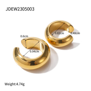 ステンレス304 低ニッケル 水に濡れても錆びにくい 18Kゴールドメッキ イヤーカフ 【YJ02690】