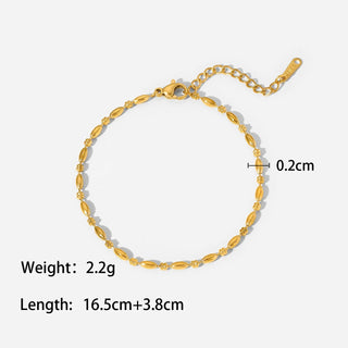 ステンレス304 ニッケルフリー 水に濡れても錆びにくい チェーン ブレスレット 【YJ00194】