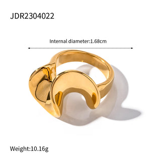 ステンレス304 低ニッケル 水に濡れても錆びにくい 18Kゴールドメッキ リング 【YJ03537】