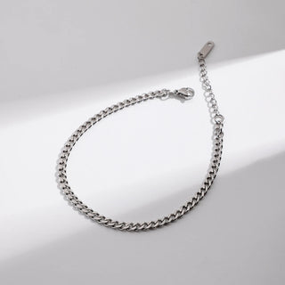 ステンレス304 ニッケルフリー 水に濡れても錆びにくい キューバンチェーン ブレスレット 【YJ00706】